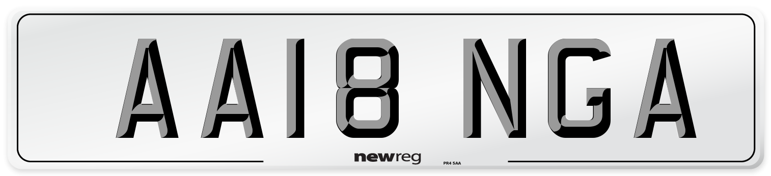 AA18 NGA Number Plate from New Reg